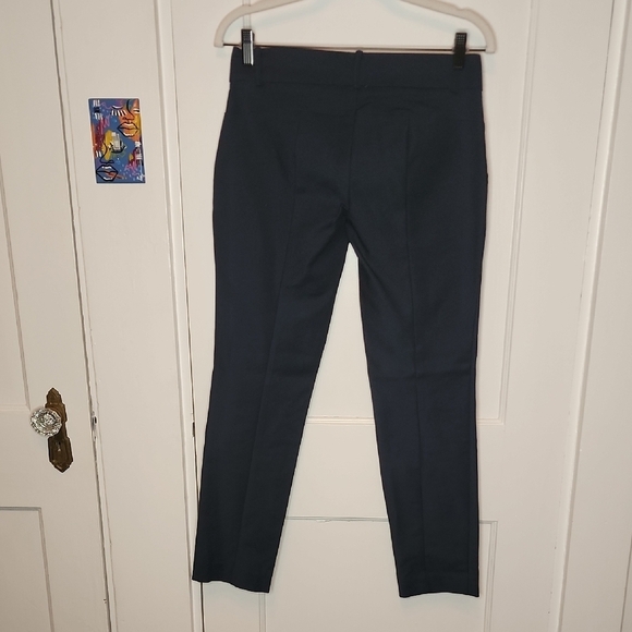 Ann Taylor Dark Blue Slim Fit Cotton Blend Pants - Picture 3 of 5